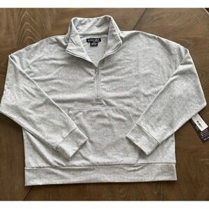 Kyodan Outdoor Womens XL Quarter Zip Pullover Herringbone Grey‎ USL3631-I/GM